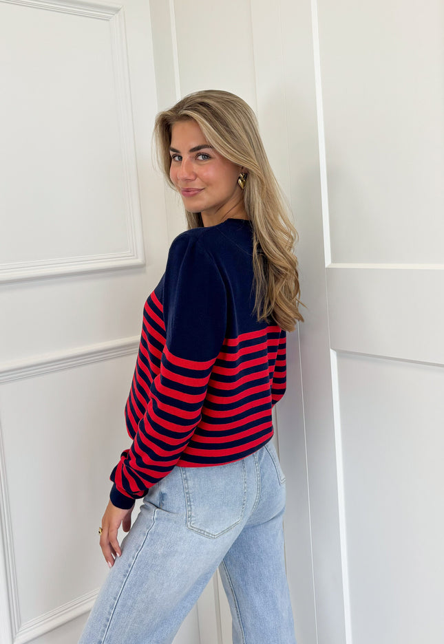 Famous Online Store Strepen trui Stockholm rood