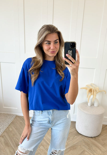 Famous Online Store T-shirt New York blauw-wit