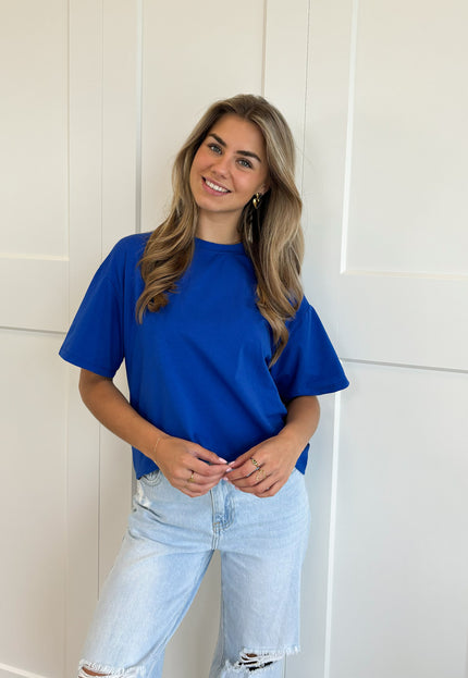 Famous Online Store T-shirt New York blauw-wit