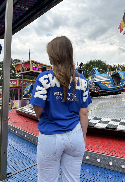 Famous Online Store T-shirt New York blauw-wit