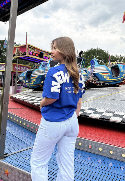 Famous Online Store T-shirt New York blauw-wit