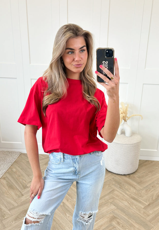 Famous Online Store T-shirt New York rood-wit