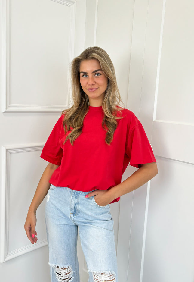 Famous Online Store T-shirt New York rood-wit