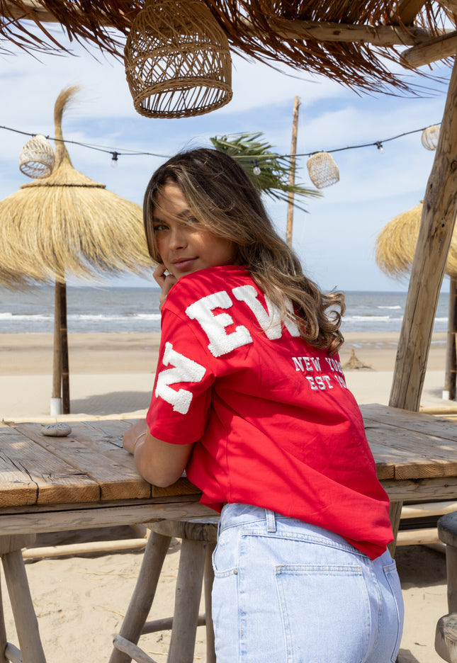 Famous Online Store T-shirt New York rood-wit