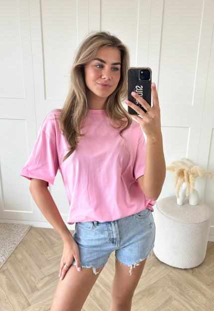 Famous Online Store T-shirt New York roze-wit