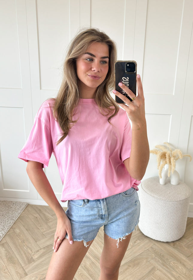 Famous Online Store T-shirt New York roze-wit