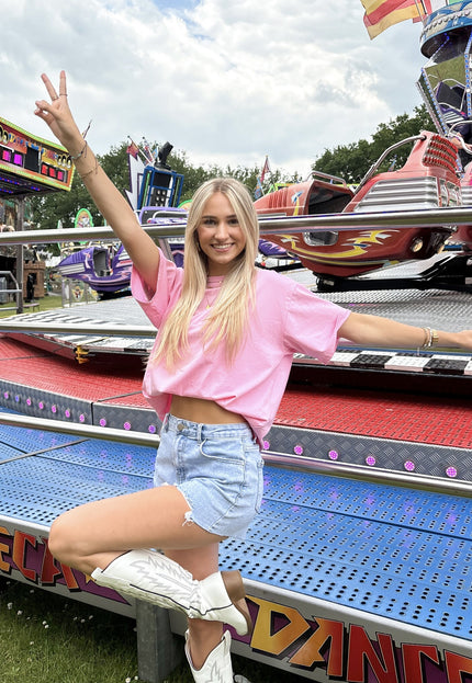 Famous Online Store T-shirt New York roze-wit