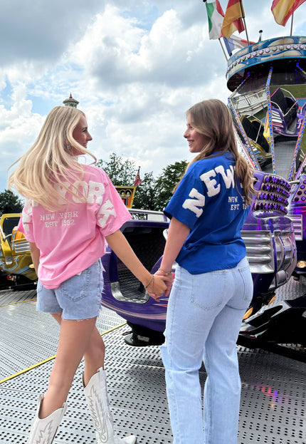 Famous Online Store T-shirt New York roze-wit