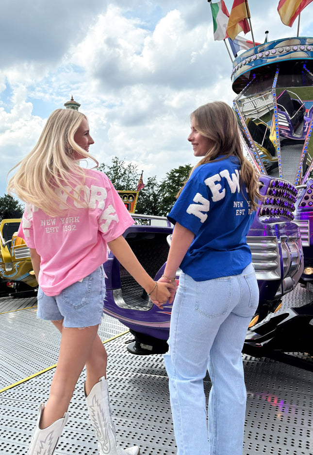 Famous Online Store T-shirt New York roze-wit