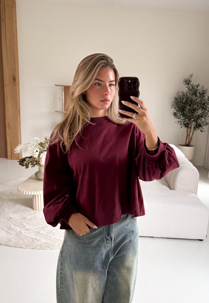 Famous Online Store T shirt open back bordeaux