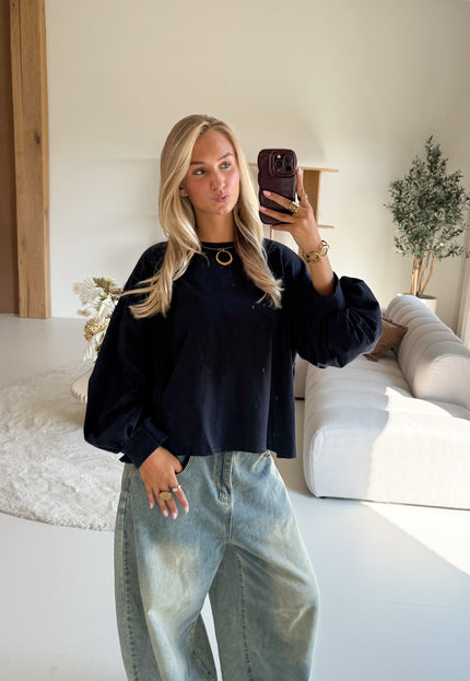 Famous Online Store T shirt open back navy