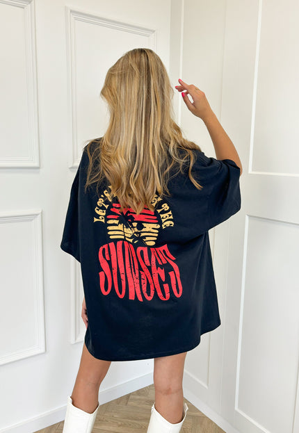 Famous Online Store T-shirt Sunset zwart