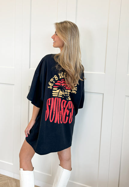 Famous Online Store T-shirt Sunset zwart