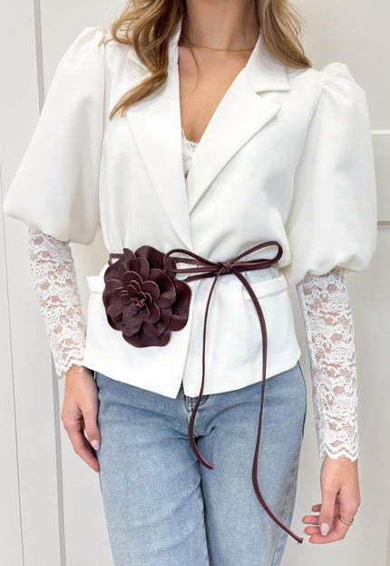 Famous Online Store Taille knoopriem bloem bordeaux
