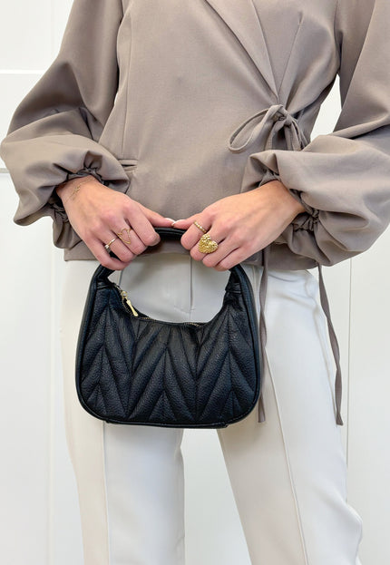 Famous Online Store Tas leer zwart