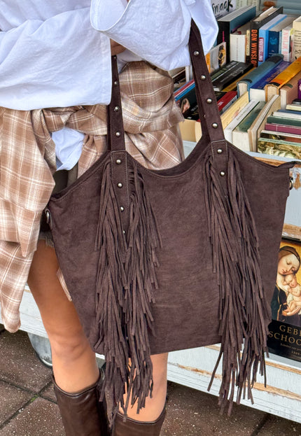 Famous Online Store Tas Yara met franjes bruin