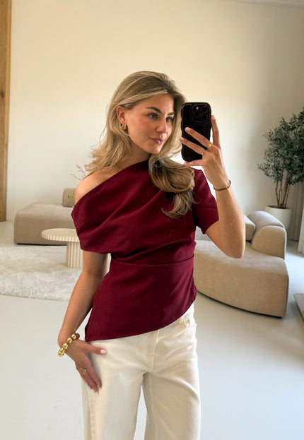 Famous Online Store Top off shoulder Candice bordeaux