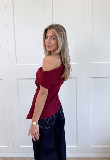 Famous Online Store Top off shoulder Candice bordeaux