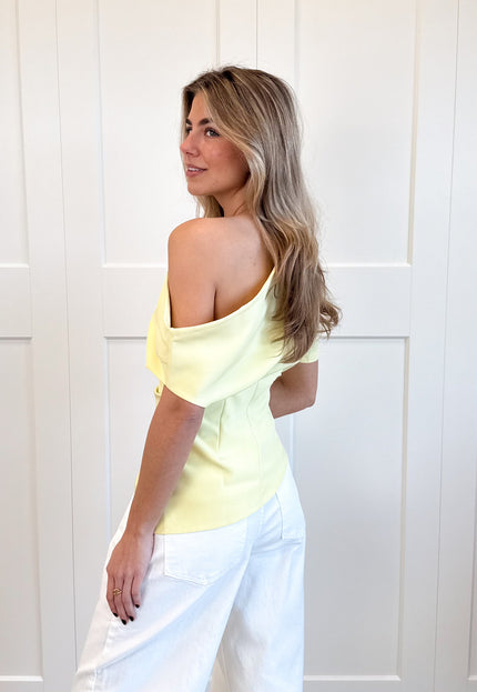 Famous Online Store Top off shoulder Candice geel