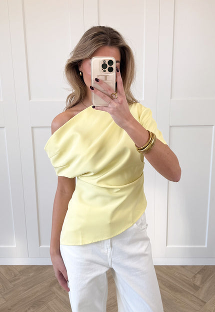 Famous Online Store Top off shoulder Candice geel