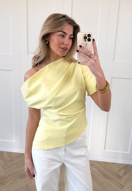 Famous Online Store Top off shoulder Candice geel