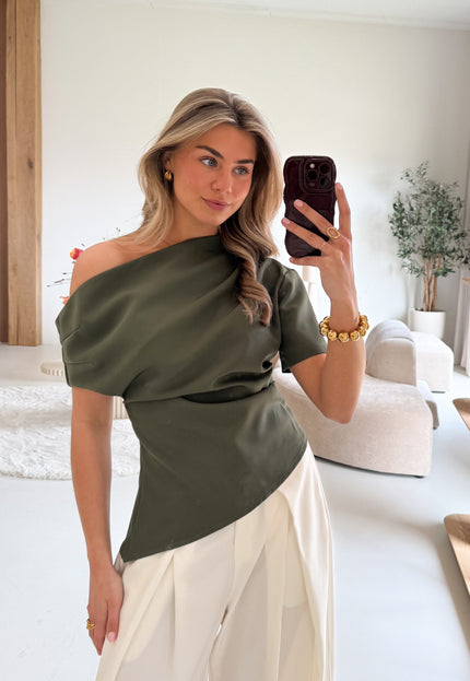 Famous Online Store Top off shoulder Candice kaki