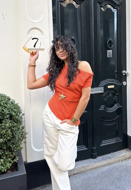 Famous Online Store Top off shoulder Candice oranje