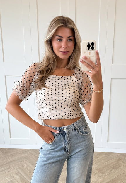 Famous Online Store Top polka Livia beige