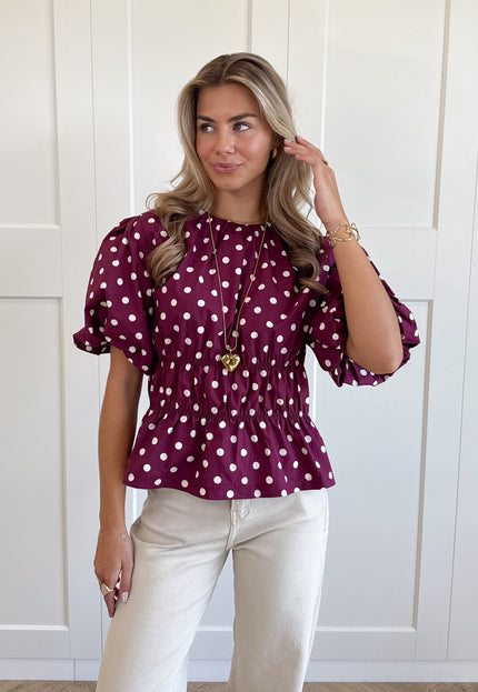 Famous Online Store Top polkadots fuchsia
