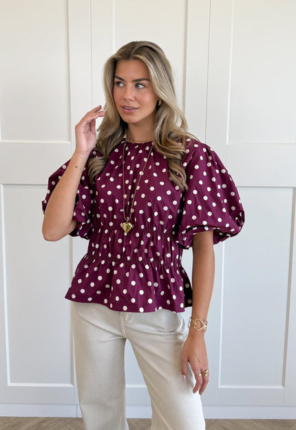 Famous Online Store Top polkadots fuchsia