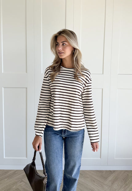 Famous Online Store Top strepen Jasmijn bruin