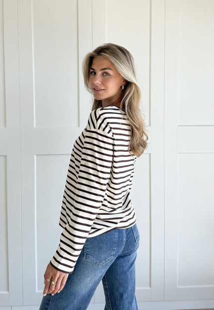 Famous Online Store Top strepen Jasmijn bruin