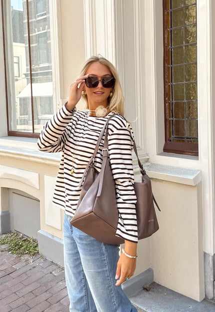Famous Online Store Top strepen Jasmijn bruin