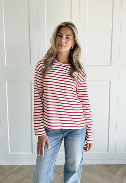 Famous Online Store Top strepen Jasmijn rood