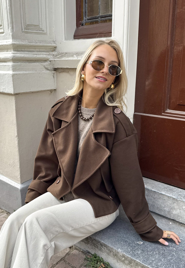 Famous Online Store Trenchcoat jas Elena donker bruin