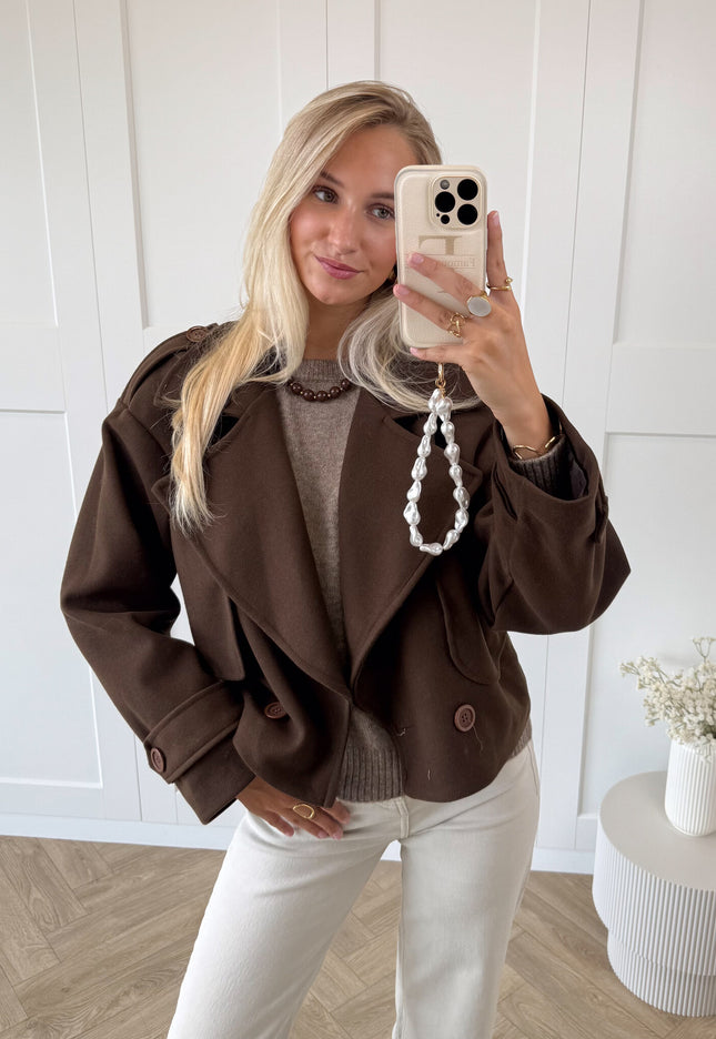 Famous Online Store Trenchcoat jas Elena donker bruin