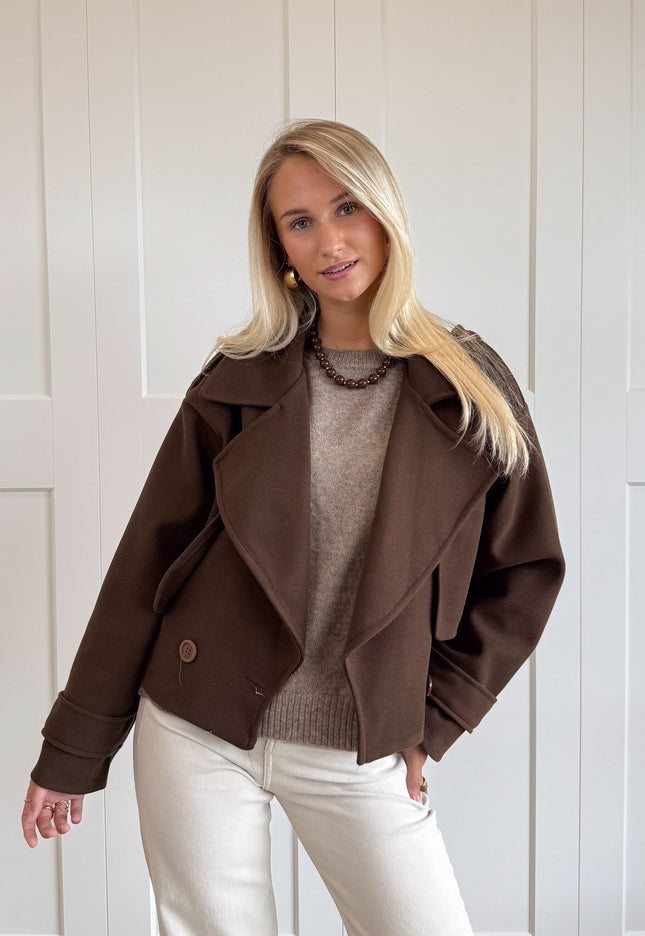 Famous Online Store Trenchcoat jas Elena donker bruin