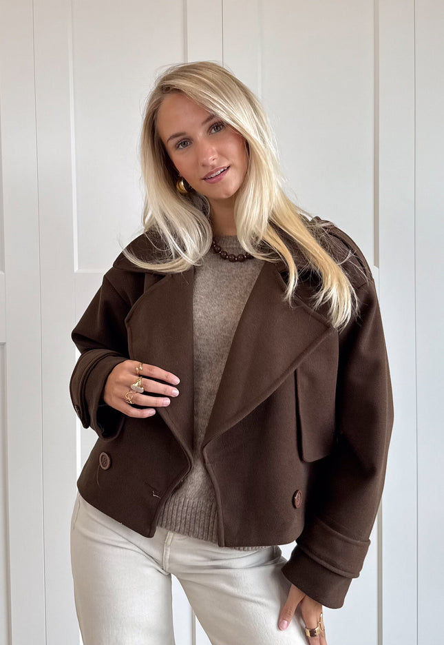 Famous Online Store Trenchcoat jas Elena donker bruin