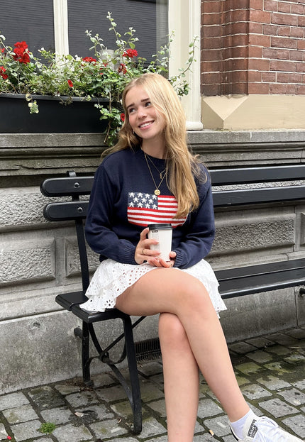 Famous Online Store Trui America blauw