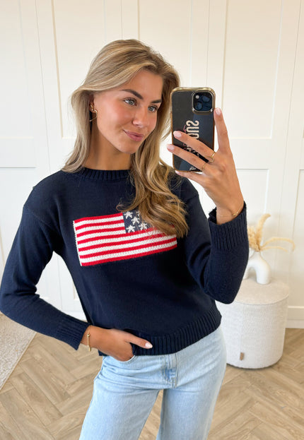Famous Online Store Trui America blauw