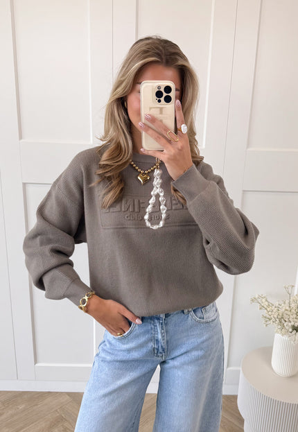 Famous Online Store Trui Maren taupe