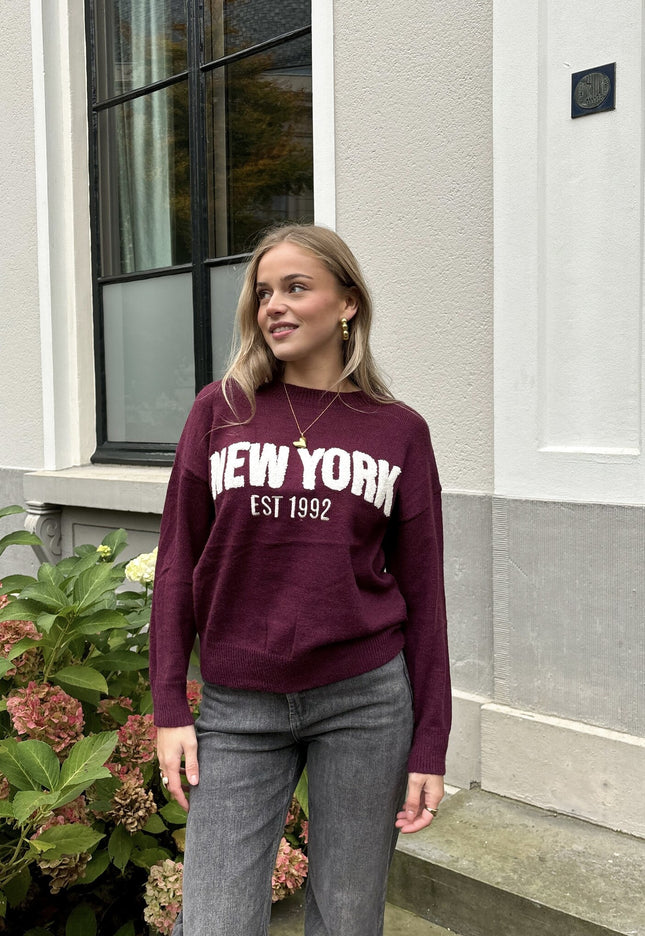 Famous Online Store Trui New York 1992 bordeaux