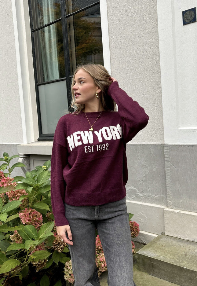 Famous Online Store Trui New York 1992 bordeaux