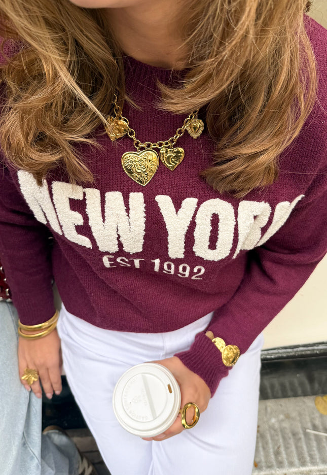 Famous Online Store Trui New York 1992 bordeaux