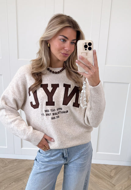 Famous Online Store Trui NYC beige