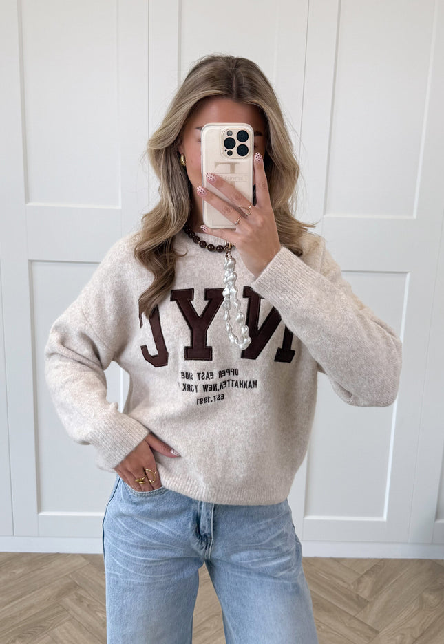Famous Online Store Trui NYC beige