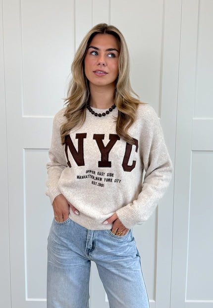 Famous Online Store Trui NYC beige