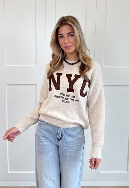Famous Online Store Trui NYC beige