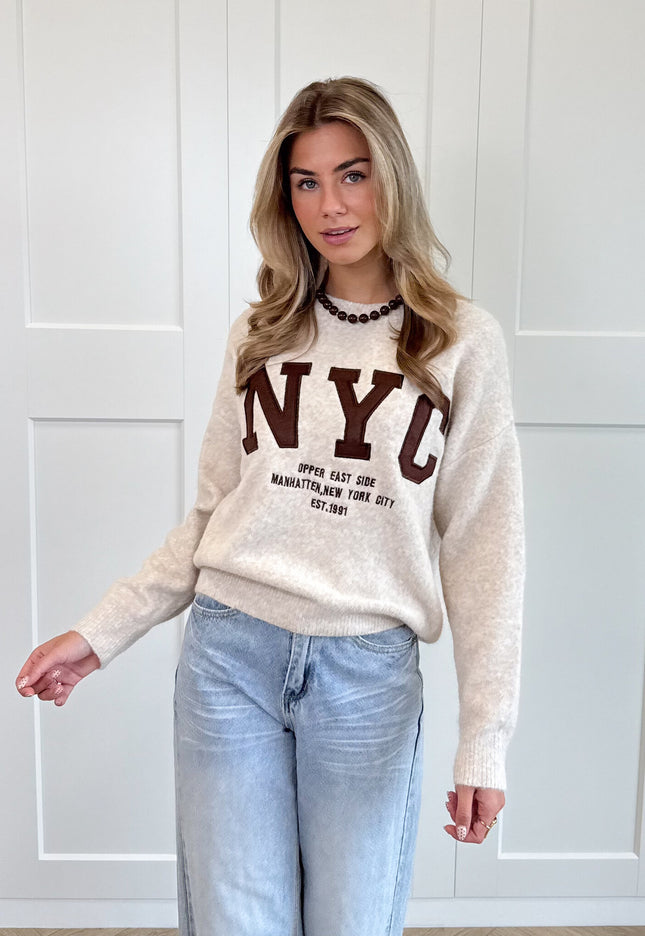 Famous Online Store Trui NYC beige