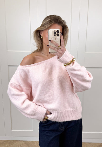 Famous Online Store Trui off shoulder Alina roze